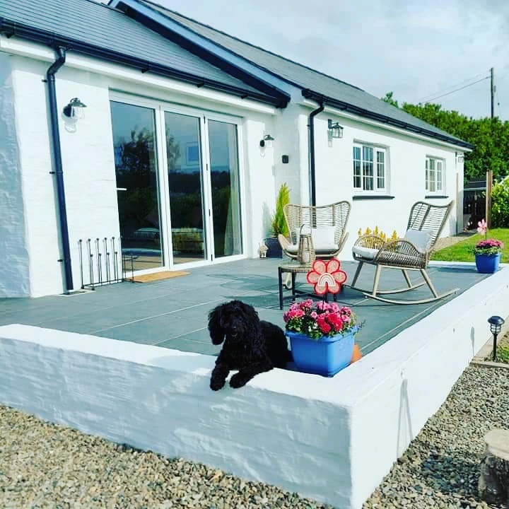 The enclosed garden at Pennar Isaf
